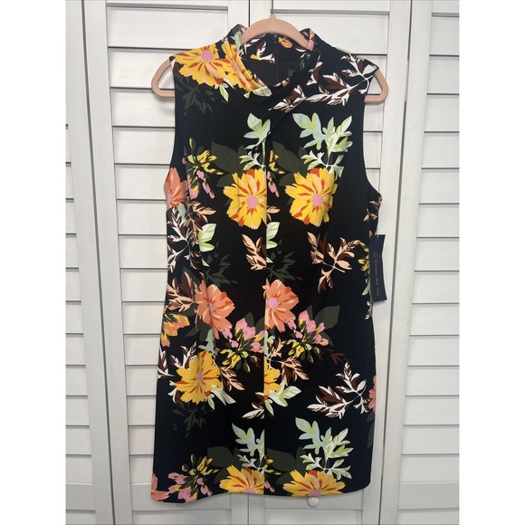 Rachel Roy Sleeveless Floral Stretch Dress Women's Size 14W - Picture 1 of 11